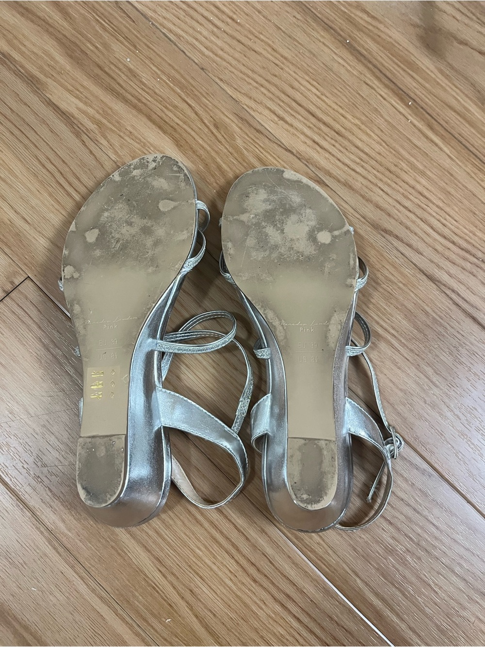 Paradox London Pink Silver Strappy Sandals - Picture 4 of 6